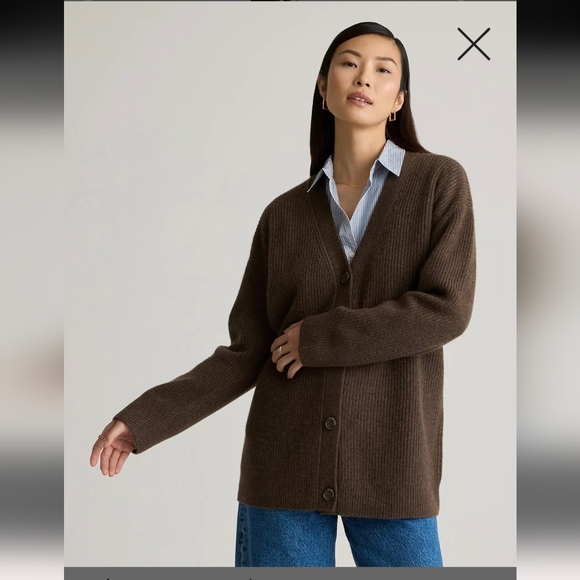 Quince Mongolian Cashmere Oversized Boyfriend Cardigan Sweater XS - Picture 11 of 11